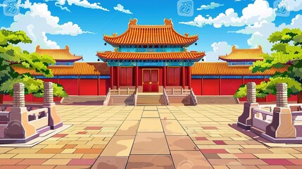 Obraz premium Wall_murals_Ancient_chinese_architecture_chinese