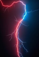 Lightning bolt with red blue and yellow lines