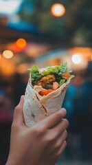 Delicious Falafel Wrap at Night Market