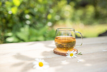 春の木漏れ日でティータイム