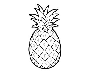 Printable Pineapple Coloring Page Outline Drawing