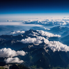 Fototapeta premium Flugreisen - Alpenpanorama aus luftiger Höhe