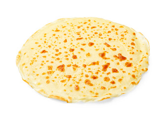 One delicious crepe isolated on white. French cuisine