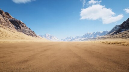 Naklejka premium Vast Desert Landscape with Mountains