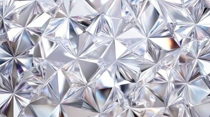Abstract background of shiny,faceted, geometric shapes.