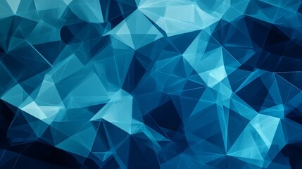 Obraz premium Abstract blue geometric shapes creating a dynamic, modern background.