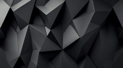Obraz premium Abstract geometric black triangular shapes creating a modern, edgy texture.