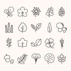 Autumn Flora Simple Pack Outline Style