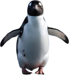 Fototapeta premium Penguins Walking on Ice PNG