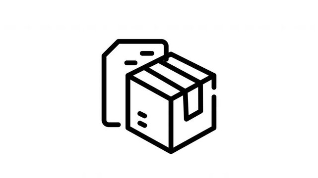 icon line motion graphic file packaging