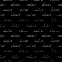Washington DC icon pattern seamless isolated on black background