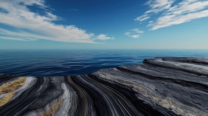 Ocean view from a rocky cliff