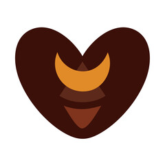 Boho heart clipart. Valentines day clipart. Valentine hearts in cartoon flat style. Bohemian love hand draw vector illustration