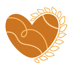 Boho heart clipart. Valentines day clipart. Valentine hearts in cartoon flat style. Bohemian love hand draw vector illustration