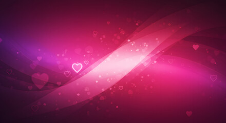 Fototapeta premium Romantic Pink Abstract Background Hearts Waves Love Valentines