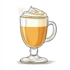 Aromatic Coffee Drink with Whipped Cream: Indulge in this warm, cozy beverage. Perfect for a relaxing moment at a cafe or at home.