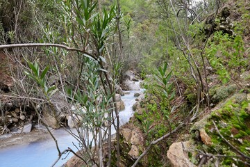 Mountain river hydrogen sulfide. High quality photo
