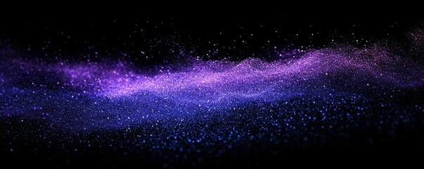 Dark blue purple glowing grainy gradient background black noise texture poster header banner design