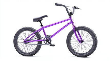 Obraz premium Purple BMX bicycle isolated on white background.
