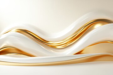 Obraz premium podium with dynamic shapes gold luxury modern