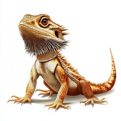 Fototapeta premium Bearded Dragon Lizard: A Detailed Close-up Portrait of a Scaly Reptile in Vivid Colors