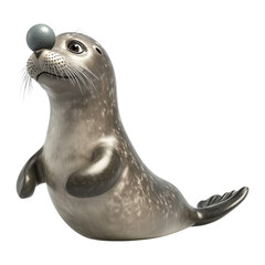 Naklejka premium Playful seal figurine studio art display indoor close-up