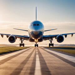 Flugreisen - Flugzeug kurz vor der sicheren Landung