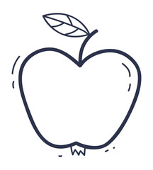 Simple apple outline with leaf, symbolizing health and simplicity.