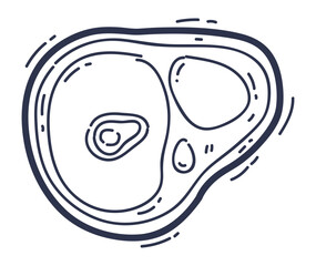 Illustration of a steak cut, highlighting marbling and texture.