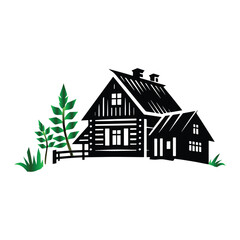 village house vector on a set design with white background