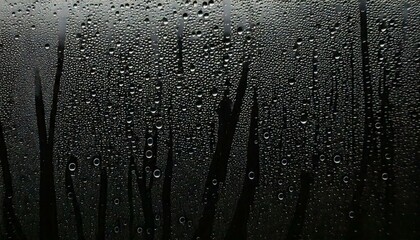 closeup view capturing the intricate condensation of fog on a window glass surface, showcasing the delicate patterns and textures formed as moisture interacts with the cold glass, creating a misty eff
