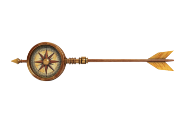 Navigating life's journey compass arrow graphic design