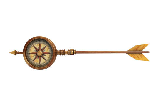 Navigating life's journey compass arrow graphic design