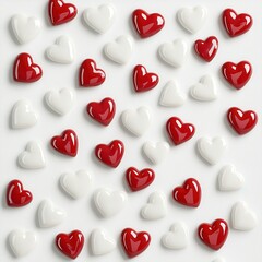 Decorative heart accents for creative projects white background graphic design minimalist style aesthetic appeal