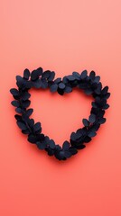 Obraz premium Elegant decorative heart wreath minimalist design studio setting close-up creative home decor