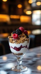Delicious Berry Granola Parfait in a Glass