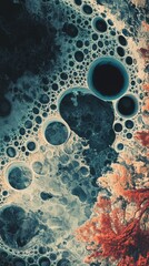 Abstract Cellular Landscape With Coral Reef
