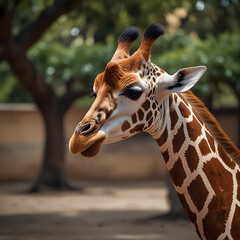 Obraz premium portrait of a giraffe , giraffe in the zoo