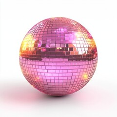 Vibrant Pink Disco Ball with Shimmering Tiles