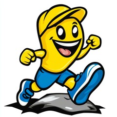 Joyful Running Cartoon Character: A Vibrant and Playful Sports Mascot Design
