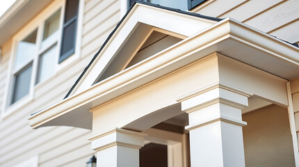 Elegant Home Exterior with Classic Porch Columns and White Trim