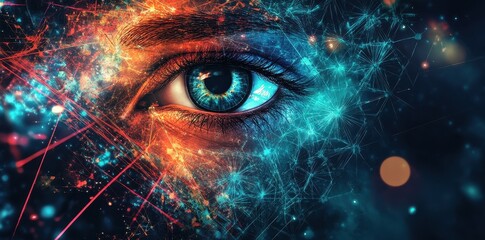 A Digital Eye Abstract Art Displaying Fractured Light