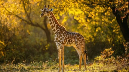 Giraffe in golden hour light