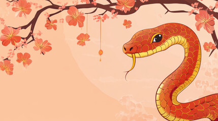 Obraz premium new year snake 2025