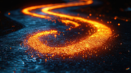 Vibrant futuristic depiction of cyberspace featuring glowing grids and endless data streams in an ultra-detailed 3D environment