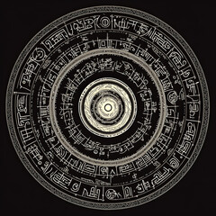 Naklejka premium Intricate Circular Glyph Design
