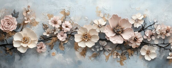 Floral Arrangement, Soft Pastel Colors, Romantic, Delicate Flowers, Aesthetic Background, Spring Vibes, Home Decor, Artistic Composition, Beautiful Blooms, Nature Inspired, Elegant Display, Light Ton