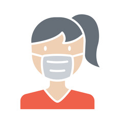 Wearing mask icon
