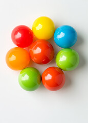 Fototapeta premium A bunch of colorful balloons tied together, on a white background, 