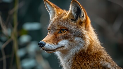 Obraz premium Close-up of a coyote's profile.